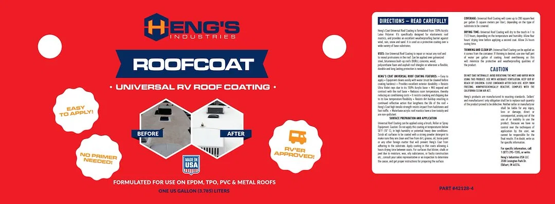 42128-4 – HENG'S IND Roof Coating, Use To Protect Roofs Against All Weather Conditions For Galvanized Steel/ Bitumino...